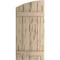 Ekena Millwork Pecky Cypress 4 Board Joined Board-n-Batten w/Elliptical Top Faux Wood Shutters, 22"W x 30"H SHUBJL22X30PCPR - alternate 3